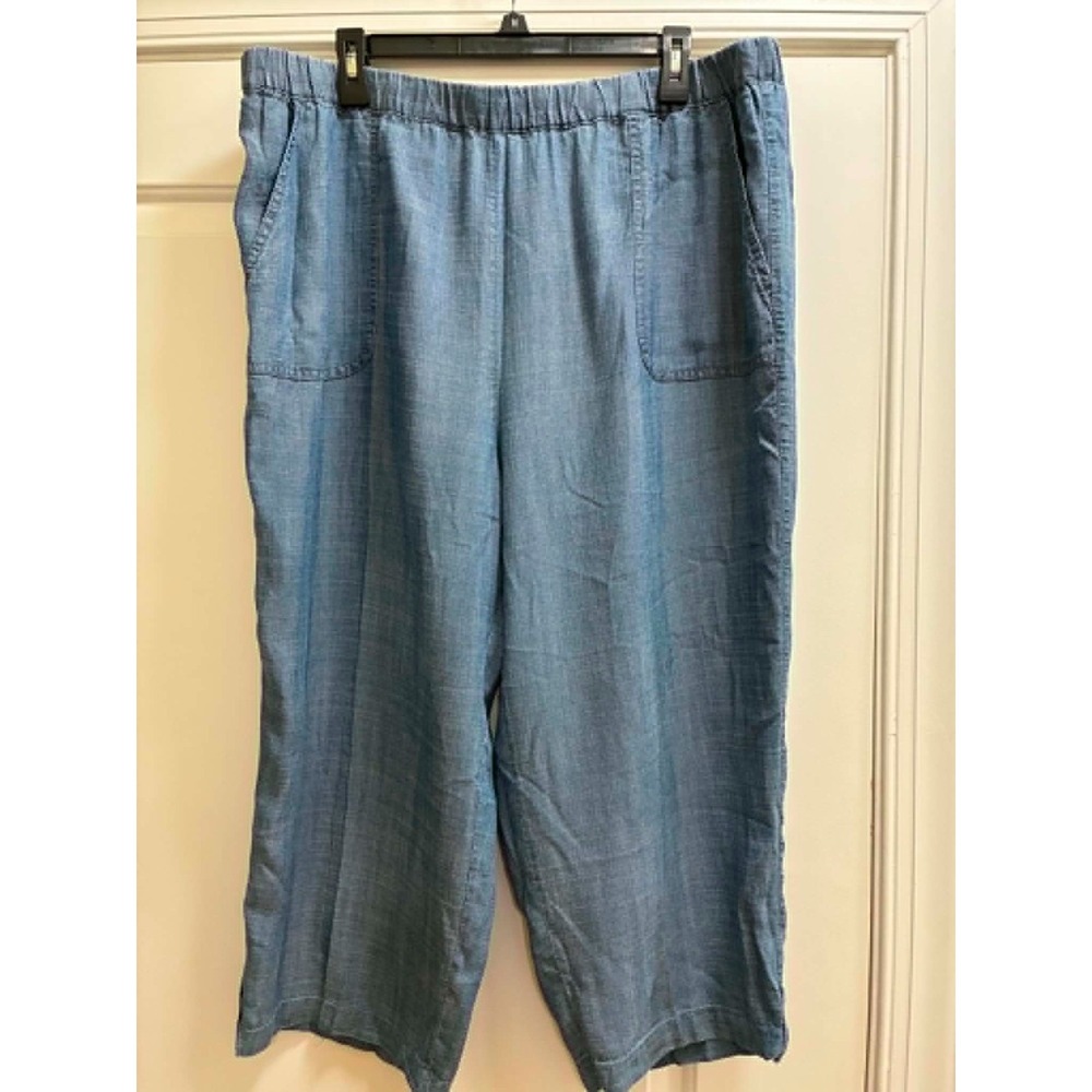 Alfred Dunner Classics Fit Capri Pants‎ Women's 20W Blue Bayou Pull On Elastic